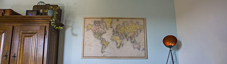 Wereldkaart op Canvas