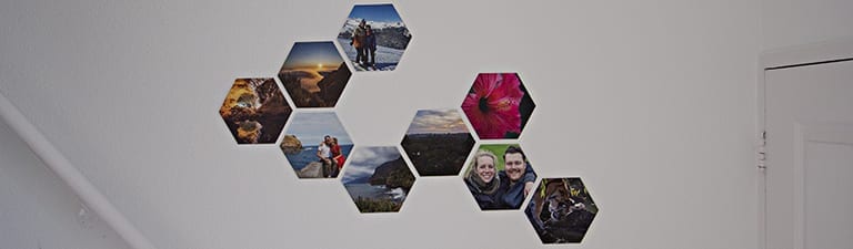 Foto's laten drukken op een hexagon